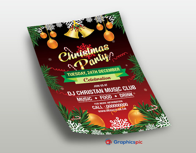 Christmas party flyer, poster template – free vector