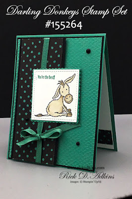 Today's You're the Best Card features the Sale-a-bration Darling Donkeys Stamp Set.  Click here to learn more and how you can earn it for FREE