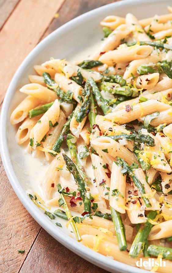 Lemony Asparagus Pasta vegan recipe box
