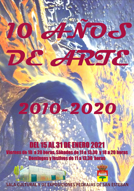 Cartel conmemorativo décimo aniversario de la Sala de Exposiciones de Pedrajas de San Esteban