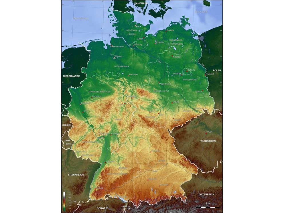 topographical map of germany Térkép Lakitelek