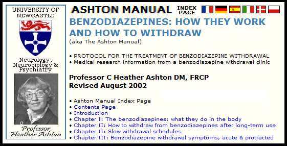 ashton manual for valium withdrawal schedule