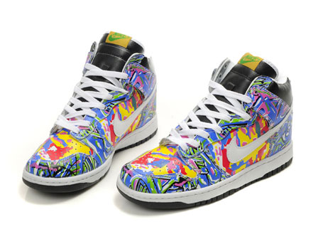 Custom Nike Graffiti Explosion SB Dunk High MultiColored Men Shoes On