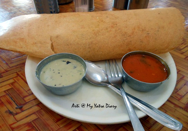 South Indian Masala Dosa in MTDC's Pure Vegetarian Restaurant in Shirdi - Neem