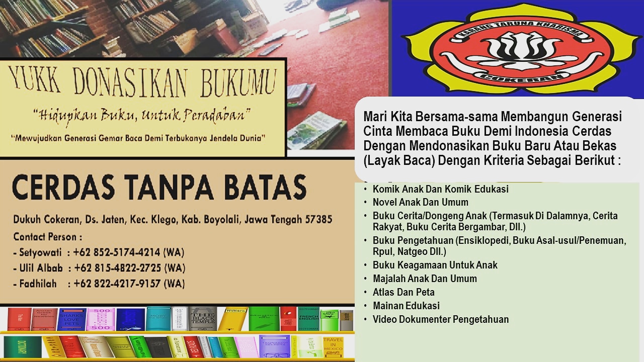 Open Donasi Buku untuk Generasi Cerdas Tanpa Batas