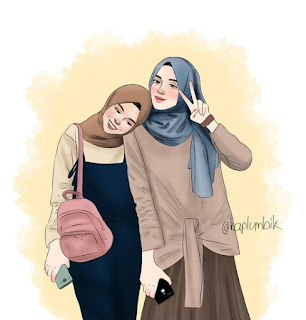 Gambar Kartun Muslimah Cantik & Comel Berhijab