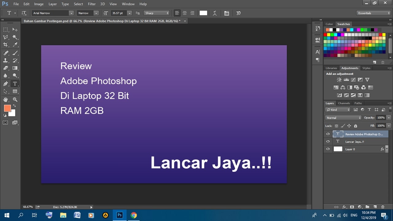 Adobe photoshop di laptop RAM 2 GB Perfoma photoshop di laptop ram 2 gb 32bit