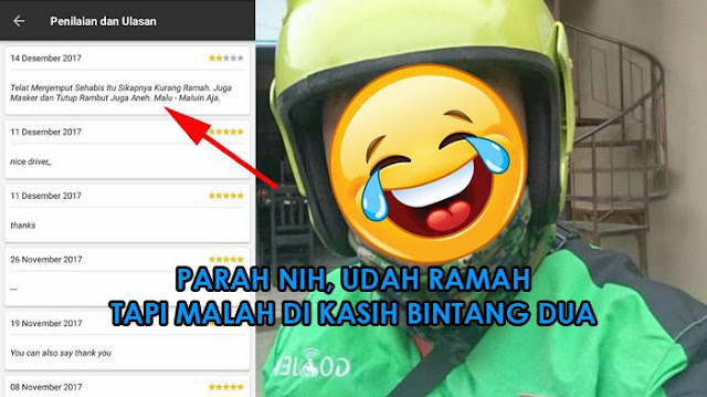 Penampilannya Bikin Kesel, Dibilang Malu-maluin Driver Gojek Ini Dapat Dua Bintang