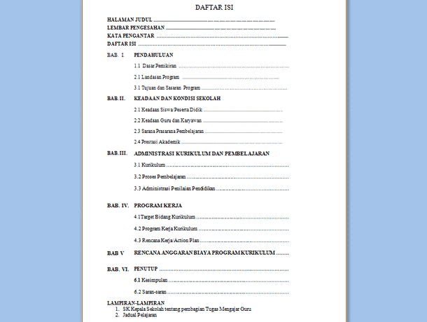 Contoh Daftar Isi Berkas Arsip - Jawat Koso