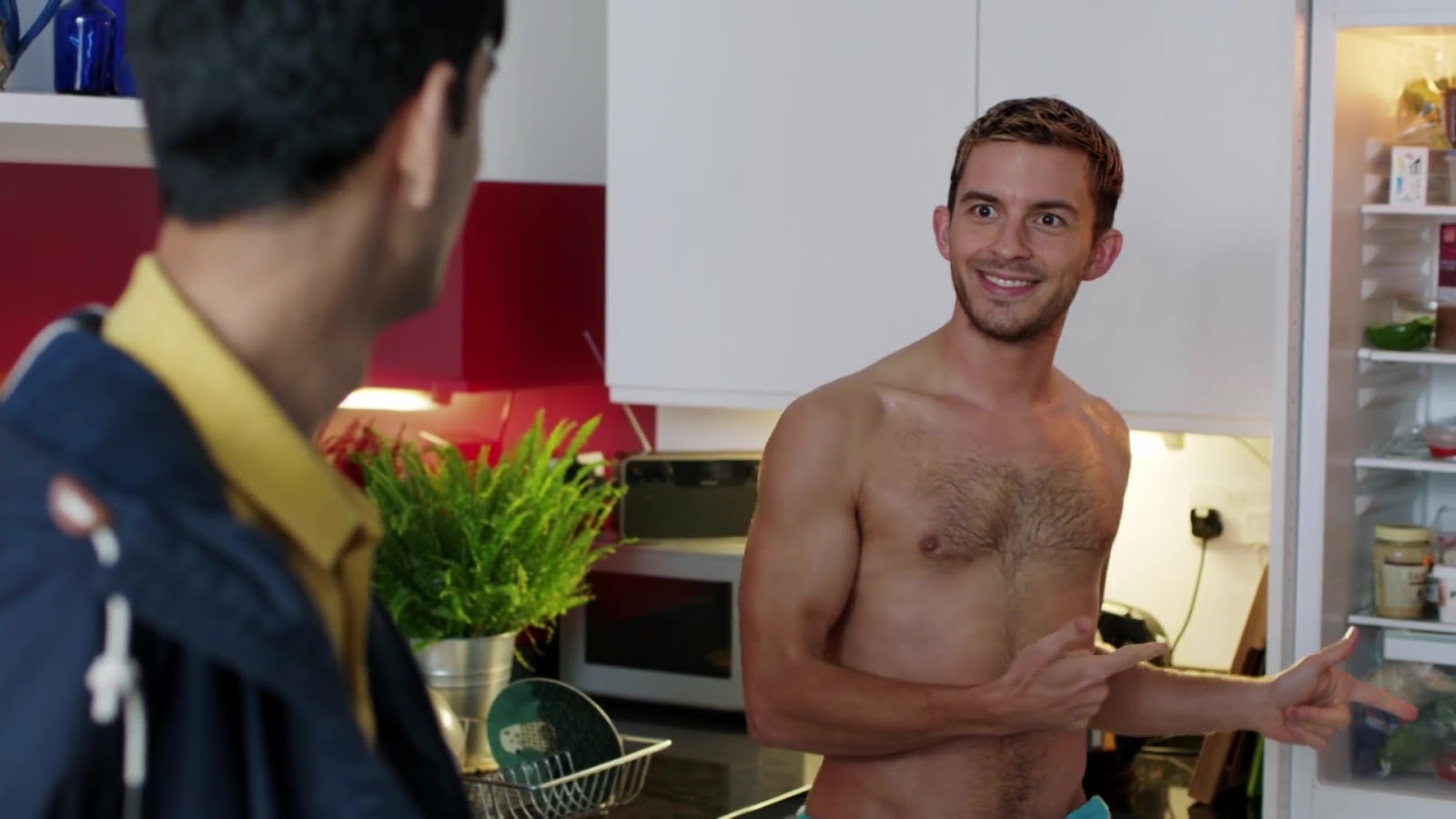 Jonathan Bailey in just a towel on 'Crashing' -S01E04.