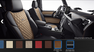 Màu nội thất Mercedes G500 2016 Nội thất Mercedes G500 2016 màu Đen / Nâu Sand ZK6