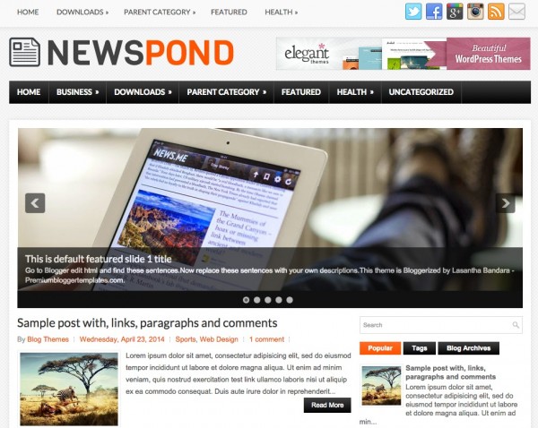 free magazine blogger templates