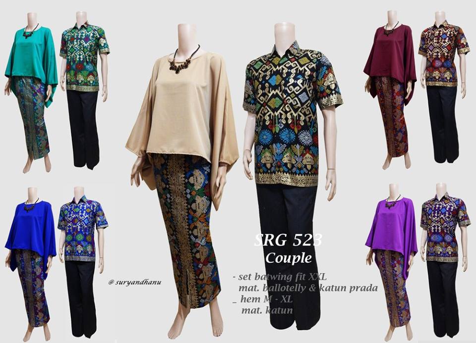 Baju Batik Pasangan Model Batwing Katun Prada Srg 523 baju batik pasangan model batwing katun prada srg 523