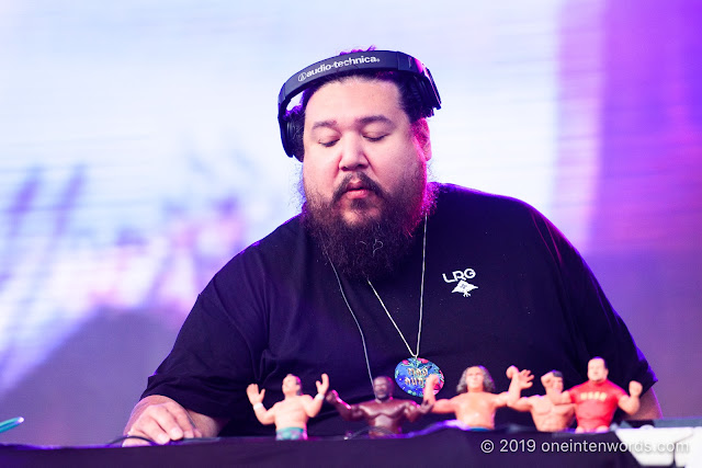 A Tribe Called Red at Riverfest Elora on Sunday, August 18, 2019 Photo by John Ordean at One In Ten Words oneintenwords.com toronto indie alternative live music blog concert photography pictures photos nikon d750 camera yyz photographer summer music festival guelph elora ontario