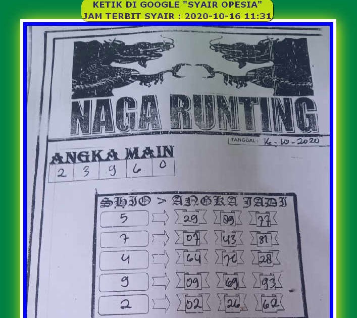 6+ Forum Syair Opesia Jam Terbit Hk