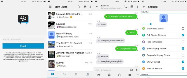 BBM Mod Ios Green Chat Themes V2.12.0.11 apk
