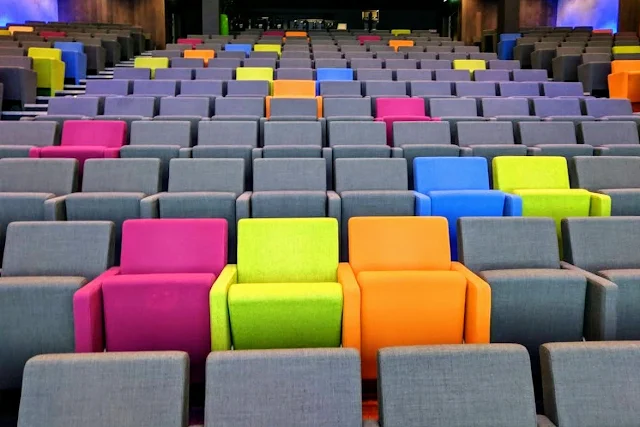 Theatre seats at the Foundry at the Google Office in Dublin Ireland