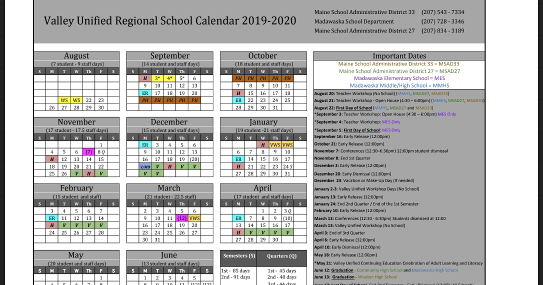 Approved 201920 (Next Year) School Year Calendar