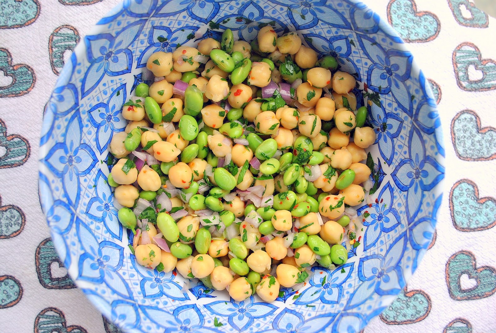 Chickpea & Edamame Salad (Salada de Grão de Bico & Edamame) The Green Dish Blog
