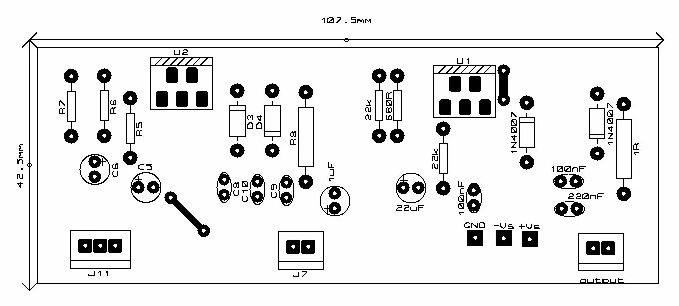 tda2030 stereo amplifier circuit pcb tda2030 stereo amplifier circuit pcb