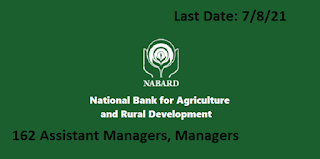 NABARD Recruitment 2021 - 162 Assistant Manager, Manager