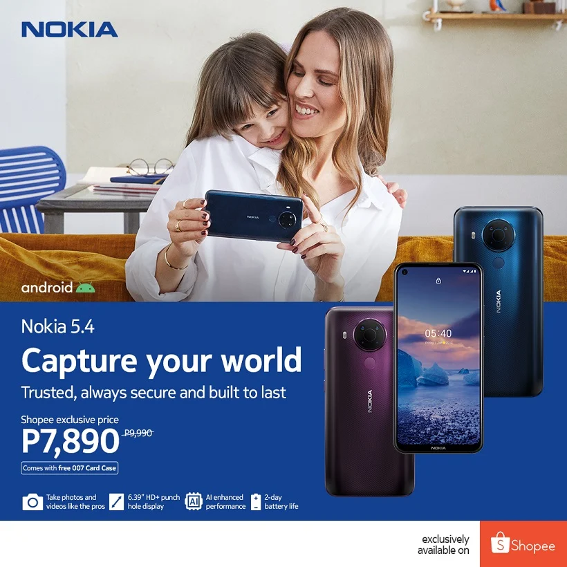 Nokia 5.4 now available with Shopee exclusive price of ₱7,890 instead of ₱9,990