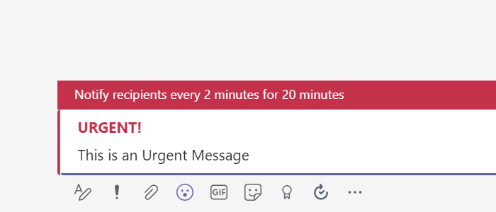 Message urgent dans Teams