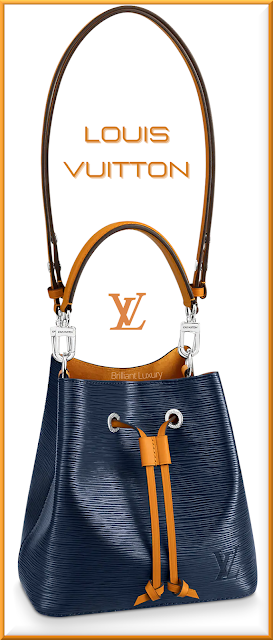 Louis Vuitton NéoNoé BB bucket bag in indigo blue and safran yellow trim #bags #louisvuitton #brilliantluxury Louis Vuitton NéoNoé BB bucket bag in indigo blue and safran yellow trim #bags #louisvuitton #brilliantluxury