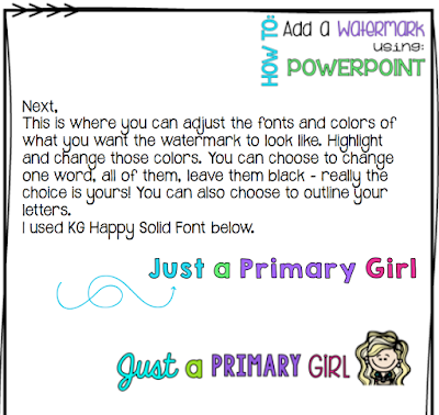 Just a Primary Girl - How to Add Watermarks in Powerpoint