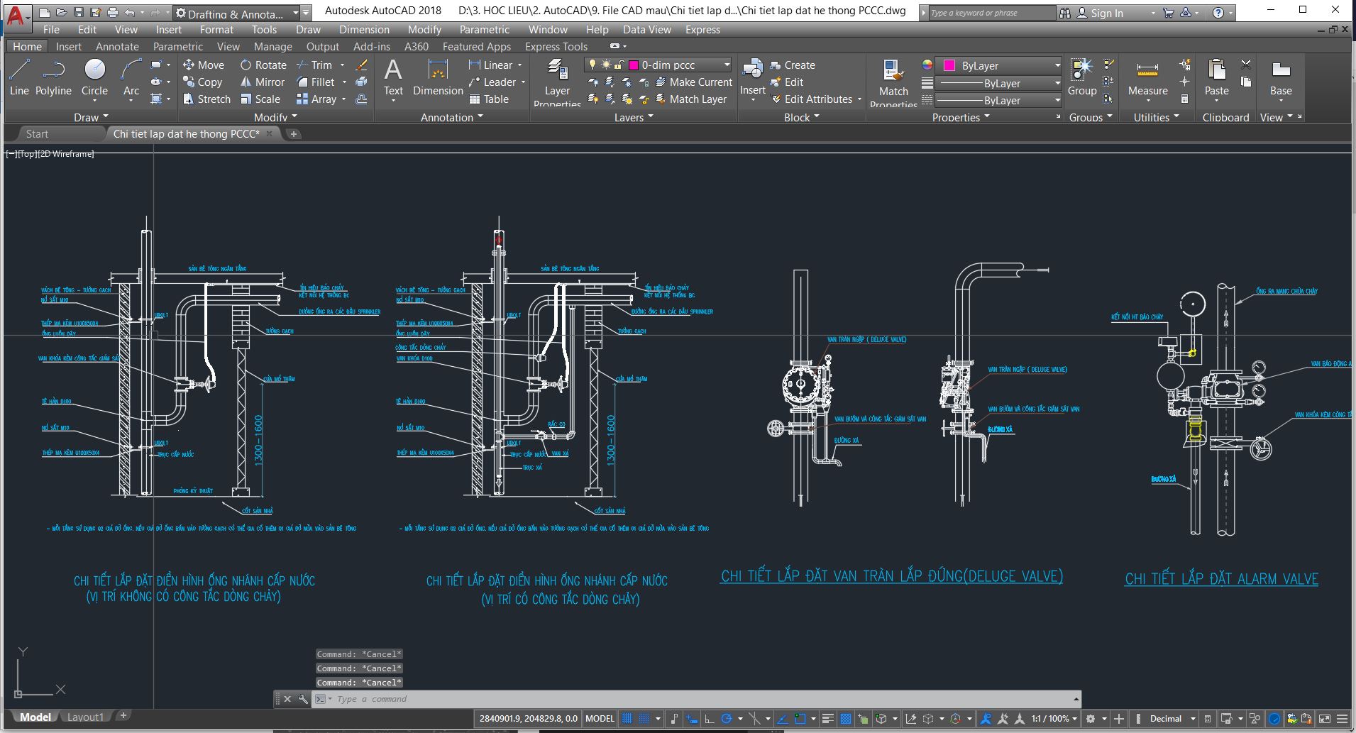 File Cad Chi Tiết Lắp Đặt Hệ Thống Pccc | Chíp Mía Vlog