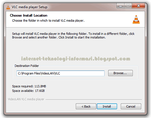 VLC Folder Tujuan