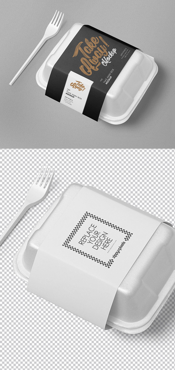 Free Disposable Food Packaging Mockup | Freebies PSD