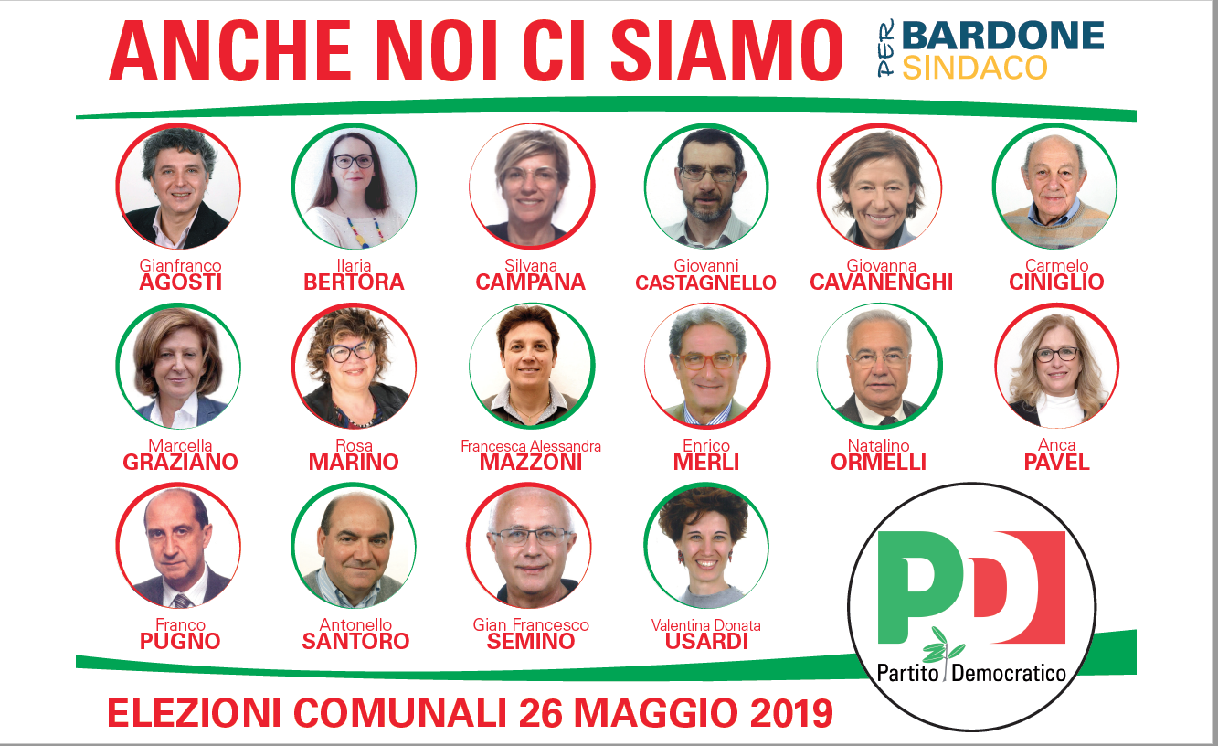 Partito Democratico Tortona Elezioni Comunali 2019 CV e casellari dei