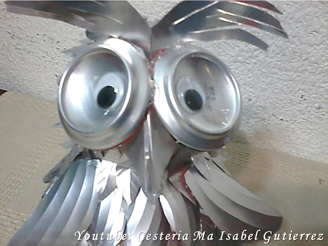 Cestería y regalos ecológicos Isa: Como hacer un búho con latas de