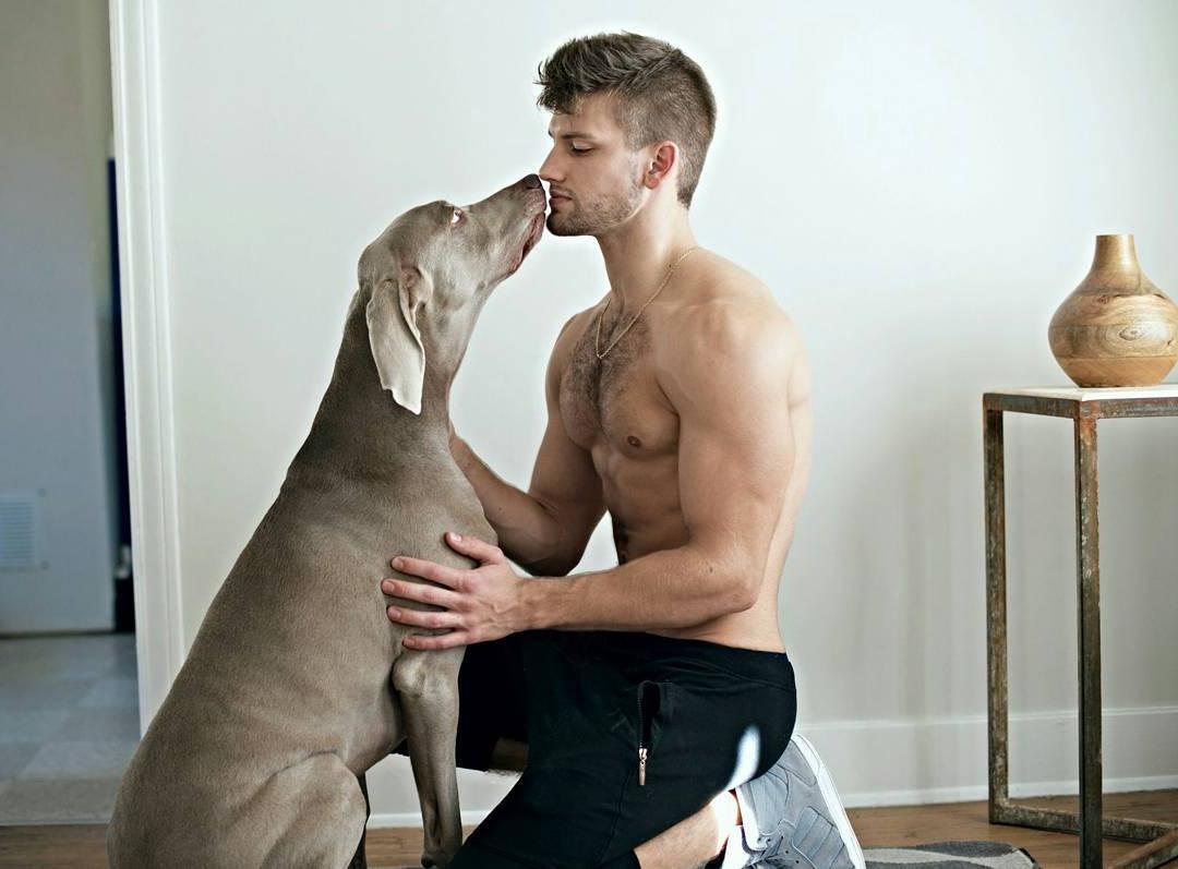 hot-guys-pets-colin-brazeau-hairy-bare-chest-dog-kissing-mouth