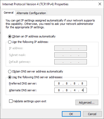 use google dns ayarlarini düzenleme