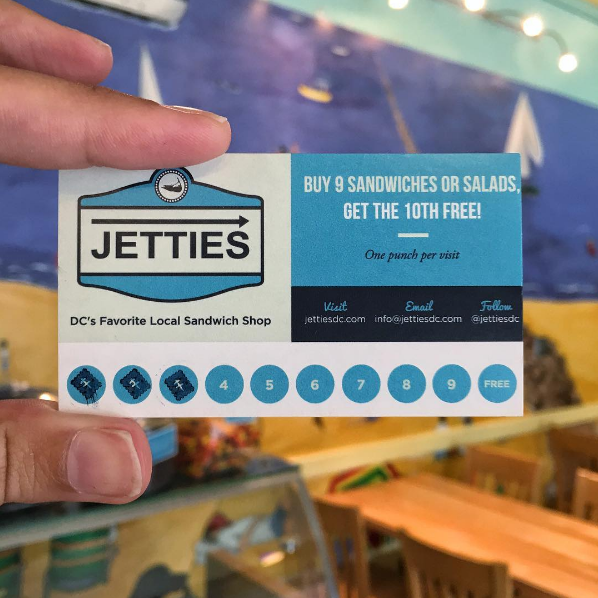 Jetties Loyalty Cards with Double Punch Happy Hour DC Outlook
