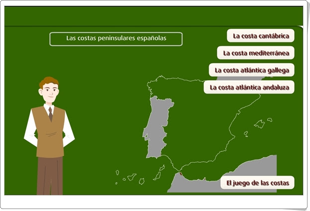 "Las costas peninsulares españolas" (Juego de Ciencias Sociales de Primaria)