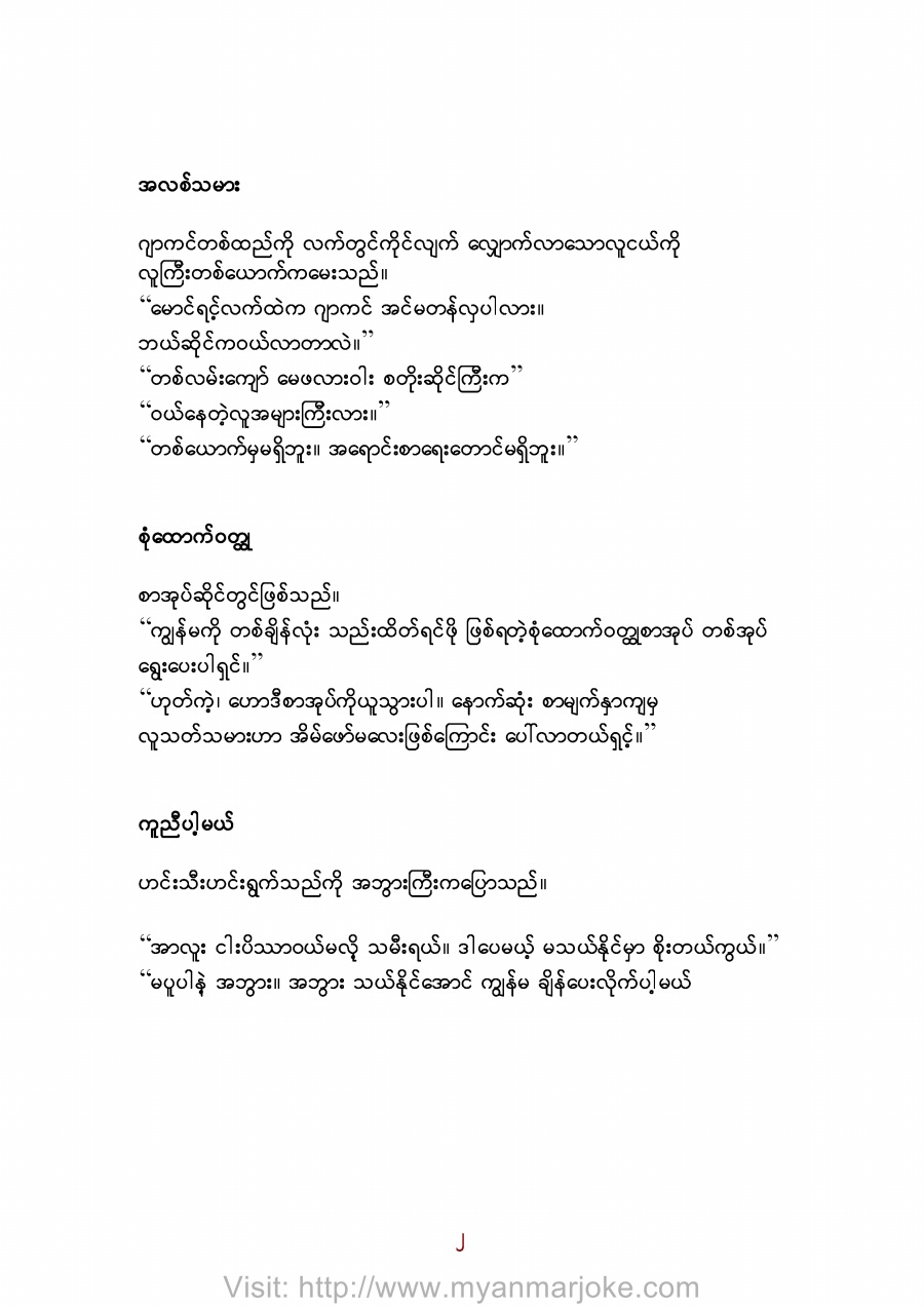 Detective Novel, myanmar jokes