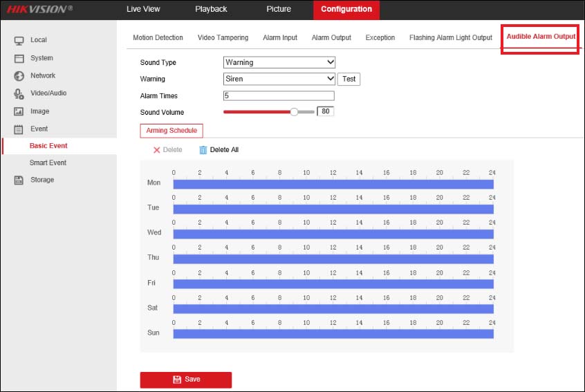 hikvision upload custom sound alarm