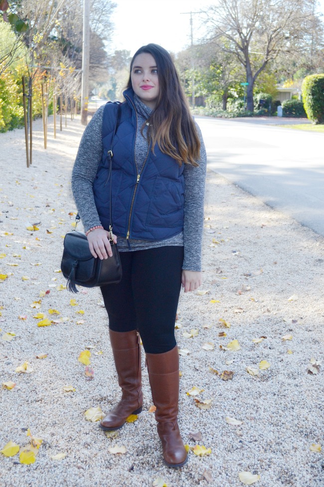 Puffer Vest And Tory Burch Riding Boots + A Giveaway | The Classic Brunette