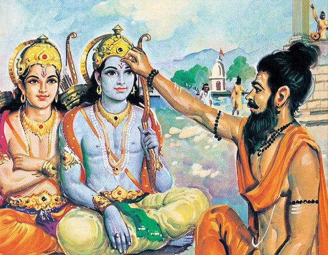Rama and Lakshmana with Vishwamitra