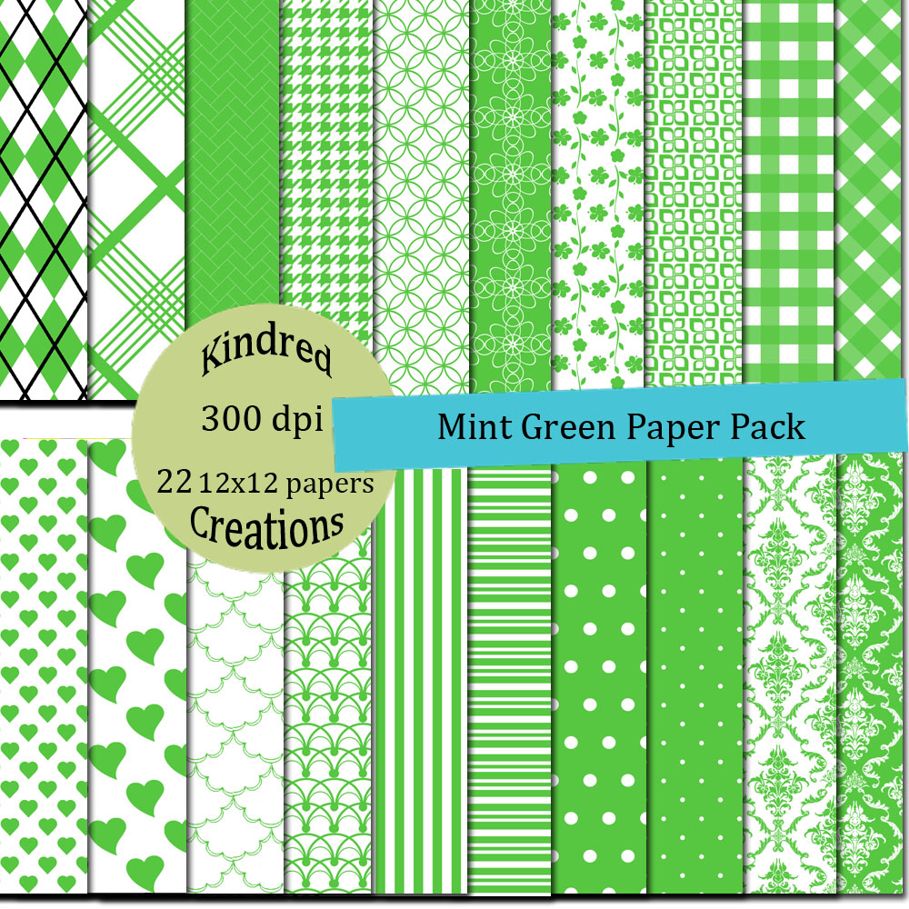 Unique digital designs and scrapbook kits Mint Green 12x12 Digital