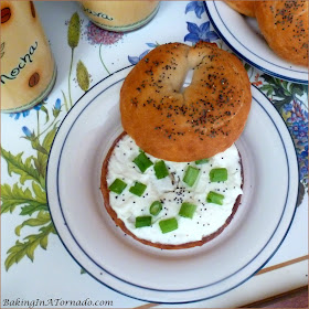 Onion Poppy Bagels: Crunchy crust, chewy flavorful center. Just 7 ingredients, quick and easy to make. | Recipe developed by www.BakingInATornado.com | #recipe #breakfast
