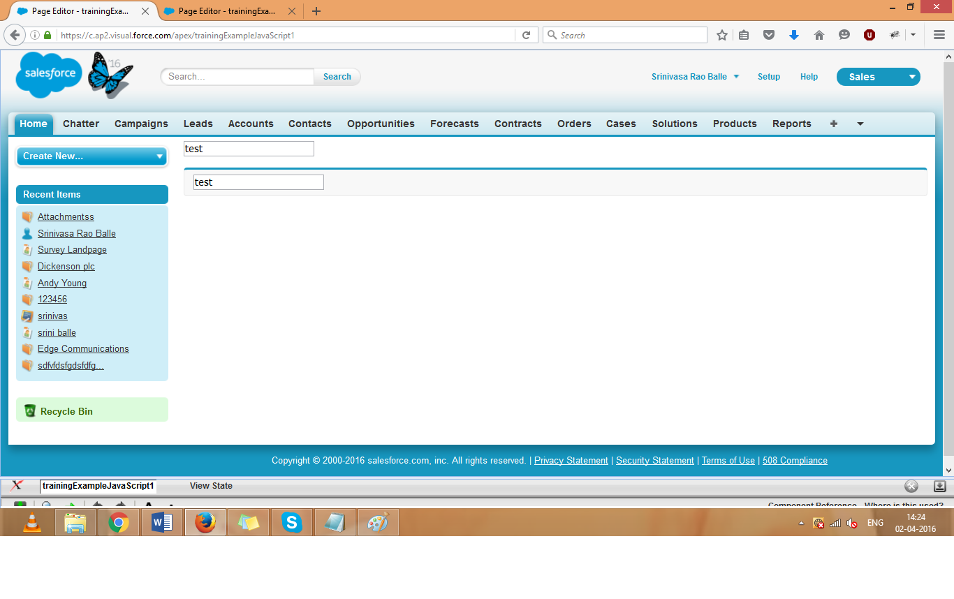 Visualforce basic JavaScript examples.? Salesforce Tutorials