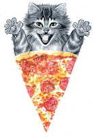 pizza cat yummy rawr meow hungry delicious pepperoni