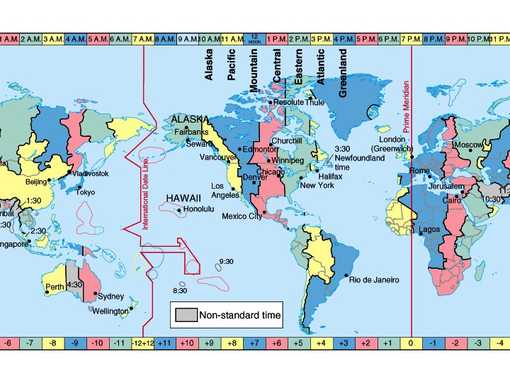 World Time Zones Map 