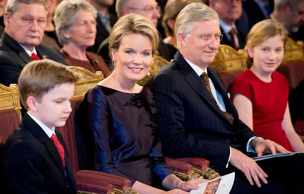 King Philippe and Queen Mathilde of Belgium, Crown Princess Elisabeth, Prince Gabriel, Prince Emmanuel and Princess Eleonore at the annual christmas concert