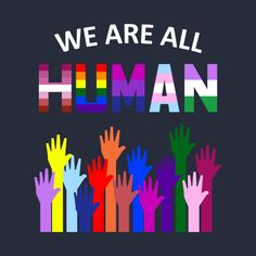 Human Rainbow in many colors union for humanity