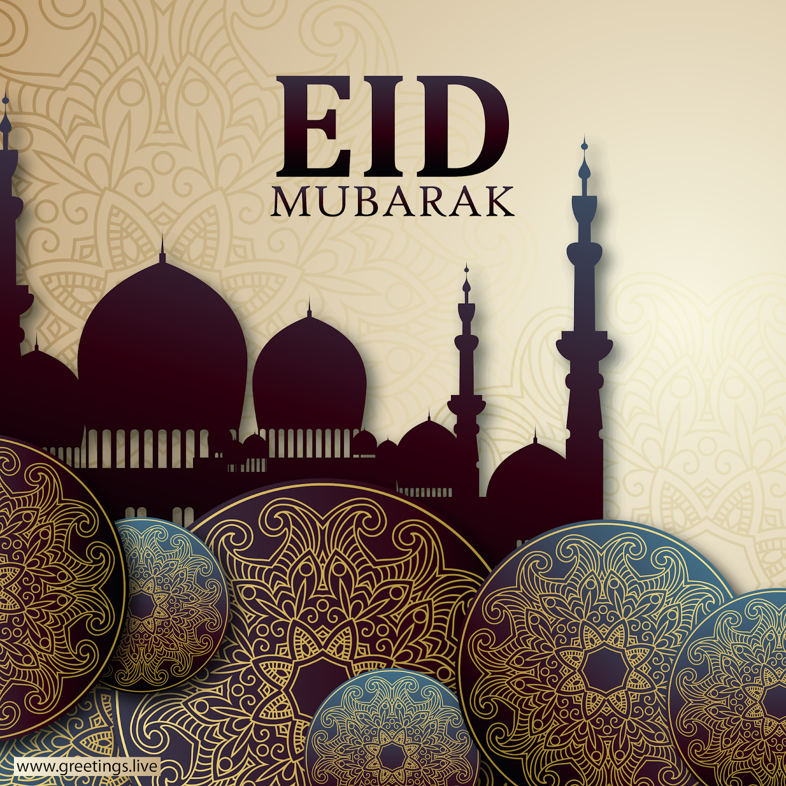 Eid Mubarak Wishes Greeting For Islamic Festival Vector Image My XXX 